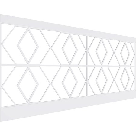 Ekena Millwork 44"H x 94 1/2"W Hillrose PVC Wainscot Paneling Kit WPK44X94HRE